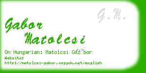 gabor matolcsi business card